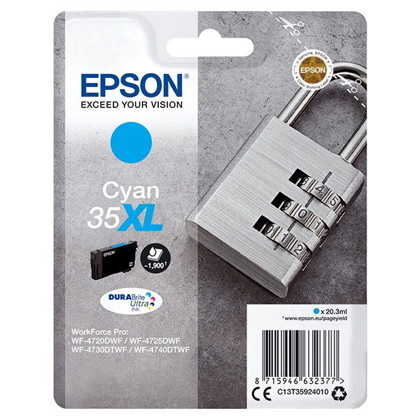Epson 35XL (T3592) high capacity cyan ink cartridge (original Epson) C13T35924010 027036 - 1