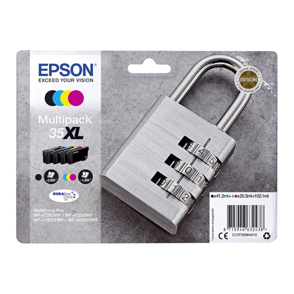 Epson 35XL (T3596) BK/C/M/Y ink cartridge 4-pack (original Epson) C13T35964010 C13T35964020 652007 - 1