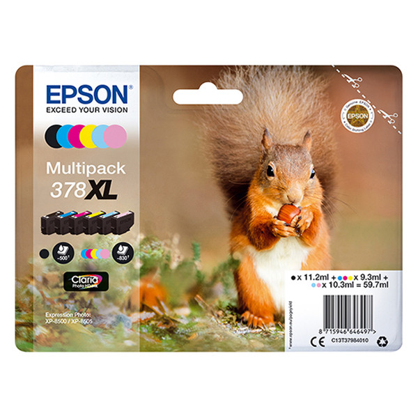 Epson 378XL (T3798) BK/C/M/Y/LC/LM ink cartridge 6-pack (original) C13T37984010 027124 - 1