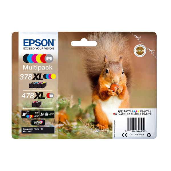 Epson 378XL / 478XL (T379D) BK/C/M/Y/R/GY ink cartridge 6-pack (original Epson) C13T379D4010 652024 - 1