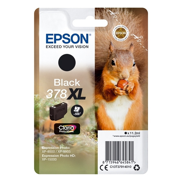 Epson 378XL high capacity black ink cartridge (original Epson) C13T37914010 027110 - 1