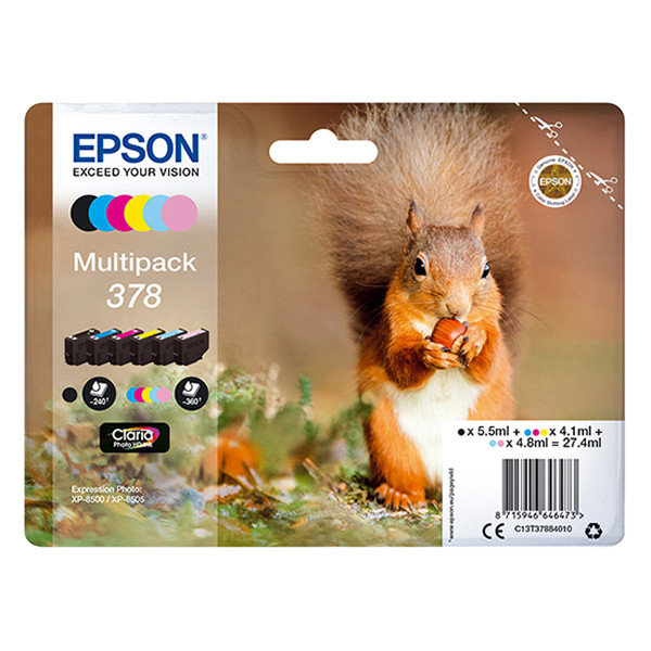 Epson 378 (T3788) BK/C/M/Y/LC/LM ink cartridge 6-pack (original) C13T37884010 027122 - 1