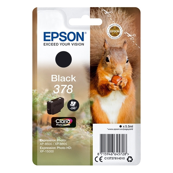 Epson 378 black ink cartridge (original) C13T37814010 027098 - 1