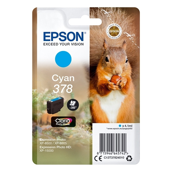 Epson 378 cyan ink cartridge (original) C13T37824010 027100 - 1