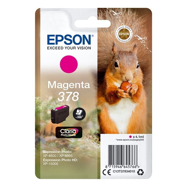 Epson 378 magenta ink cartridge (original Epson) C13T37834010 027102 - 1