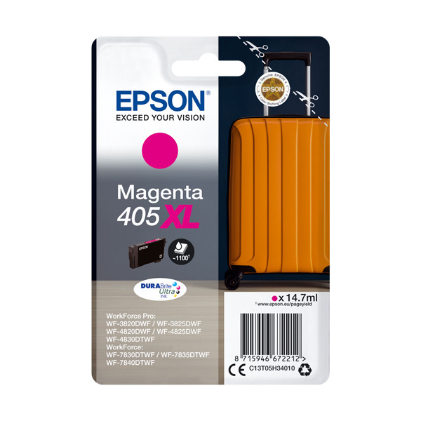 Epson 405XL high capacity magenta ink cartridge (original Epson) C13T05H34010 C13T05H34020 083550 - 1