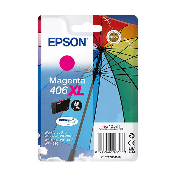 Epson 406XL (T17H3) magenta ink cartridge (original) 652176 - 1