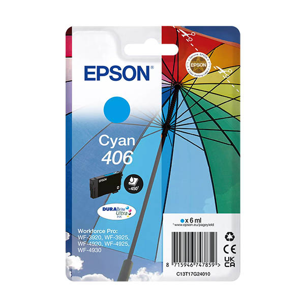 Epson 406 (T17G2) cyan ink cartridge (original) 652166 - 1