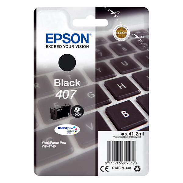 Epson 407 black ink cartridge (original Epson) C13T07U140 083556 - 1