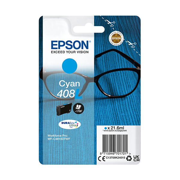 Epson 408XL high-capacity cyan ink cartridge (original Epson) 024126 - 1