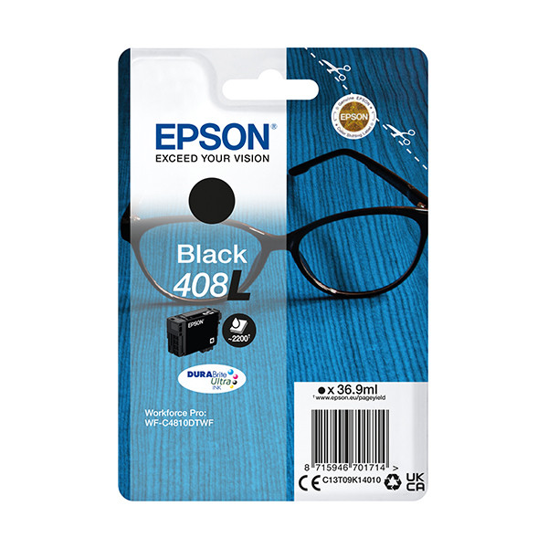 Epson 408XL high capacity black ink cartridge (original Espon) C13T09K14010 024124 - 1