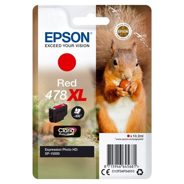 Epson 478XL high capacity red ink cartridge (original) C13T04F54010 027194 - 1