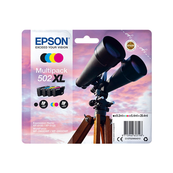 Epson 502XL BK/C/M/Y ink cartridge 4-pack (original Epson) C13T02W64010 C13T02W64020 652001 - 1