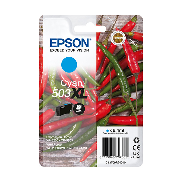 Epson 503XL high capacity cyan ink cartridge (original Epson) C13T09R24010 652052 - 1