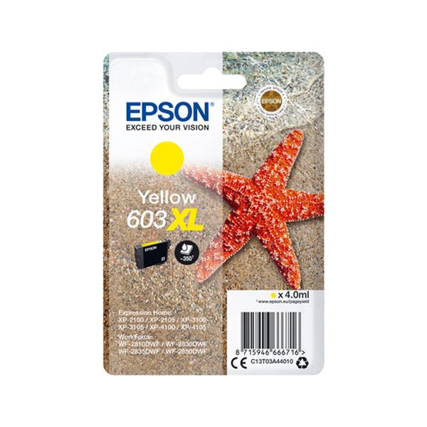 Epson 603XL high capacity yellow ink cartridge (original Epson) C13T03A44010 C13T03A44020 020682 - 1