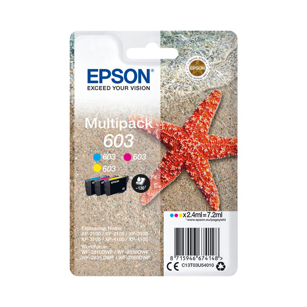 Epson 603 C/M/Y ink cartridge 3-pack (original Epson) C13T03U54010 C13T03U54020 652027 - 1