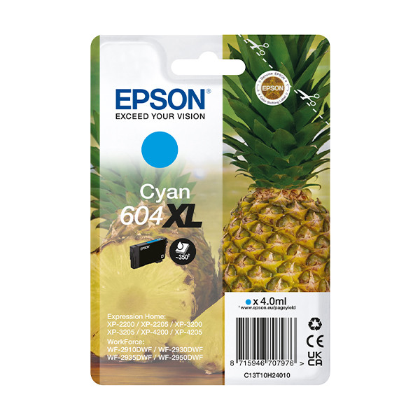Epson 604XL high capacity cyan ink cartridge (original Epson) C13T10H24010 652072 - 1