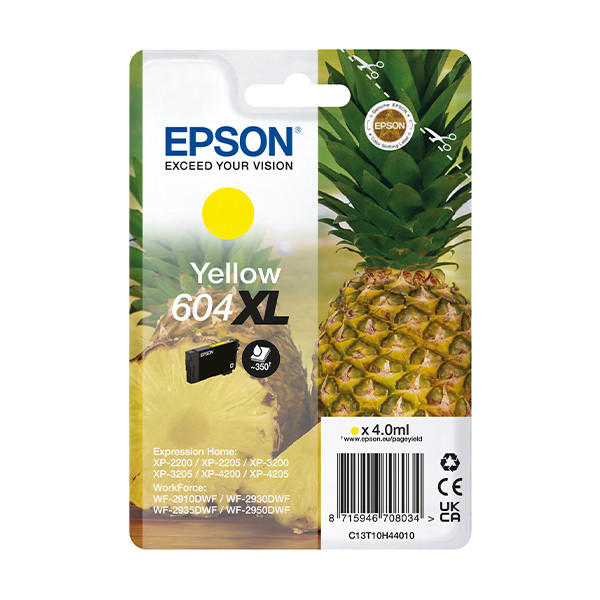 Epson 604XL high capacity yellow ink cartridge (original Epson) C13T10H44010 652076 - 1