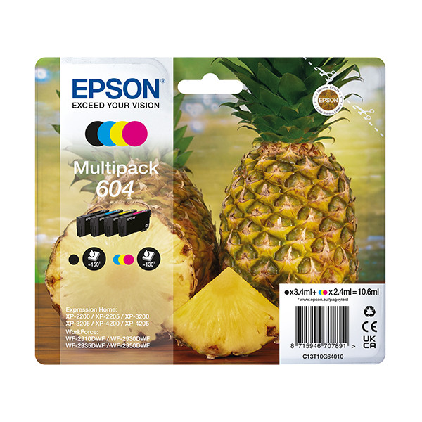 Epson 604 BK/M/C/Y ink cartridge 4-pack (original Epson) C13T10G64010 C13T10G64020 652068 - 1