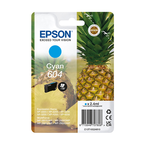 Epson 604 cyan ink cartridge (original Epson) C13T10G24010 652062 - 1