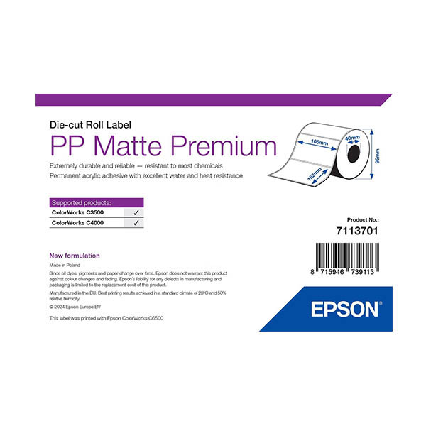Epson 7113701 PP matte label, 105 x 152 mm (original Epson) 084292 - 1