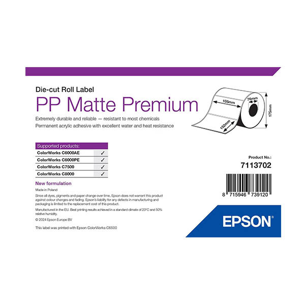 Epson 7113702 PP matte label, 105mm x 152mm (original Epson) 084294 - 1