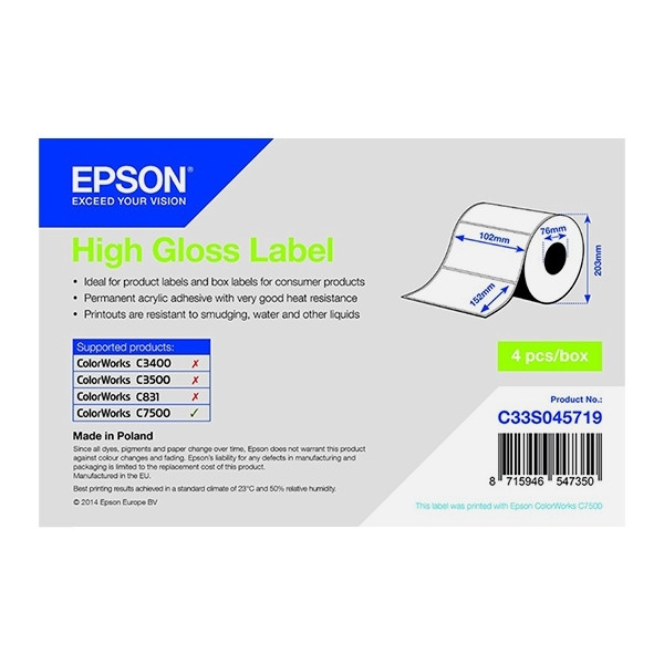 Epson C33S045719 high gloss label 102 x 152 mm (original) C33S045719 083308 - 1