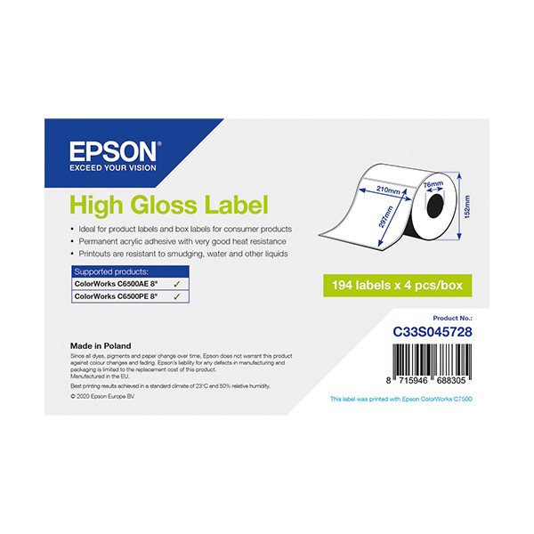 Epson C33S045728 high gloss label, 210mm x 297mm (original Epson) 083618 - 1