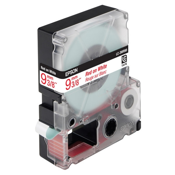 Epson LC-3WRN9 red on white tape, 9mm (original Epson) 083022 - 1