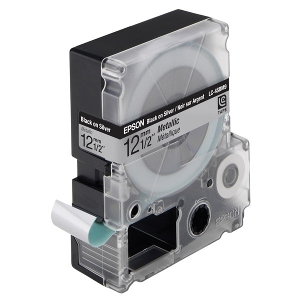 Epson LC-4SBM9 black on metallic silver tape, 12mm (original Epson) 083048 - 1
