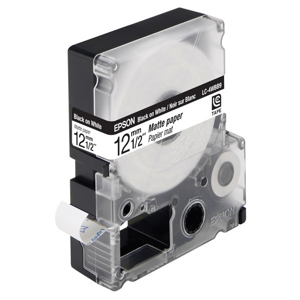 Epson LC-4WBB9 black on white paper tape, 12mm (original Epson) 083056 - 1