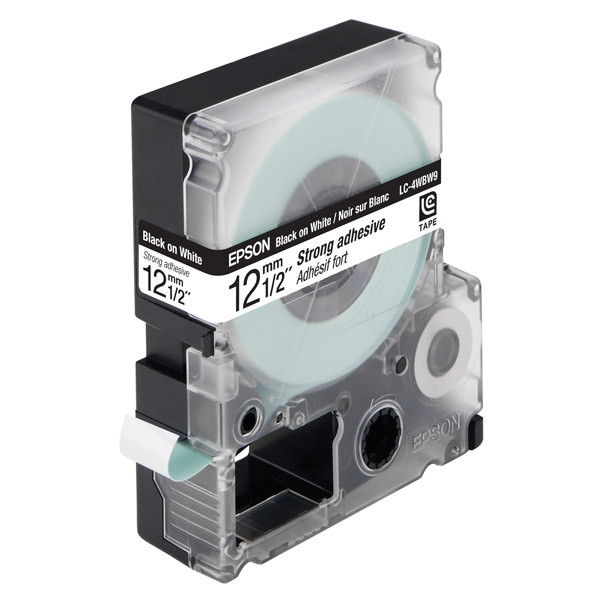 Epson LC-4WBW9 extra adhesive black on white tape, 12mm (original Epson) 083042 - 1