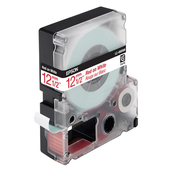 Epson LC-4WRN9 red on white tape, 12mm (original Epson) 083032 - 1