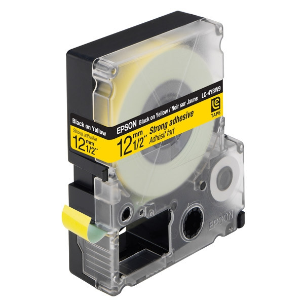 Epson LC-4YBW9 extra adhesive black on yellow tape, 12mm (original Epson) 083038 - 1