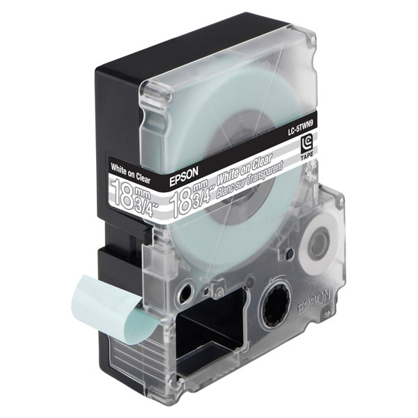Epson LC-5TWN9 white on transparent tape, 18mm (original Epson) 083072 - 1