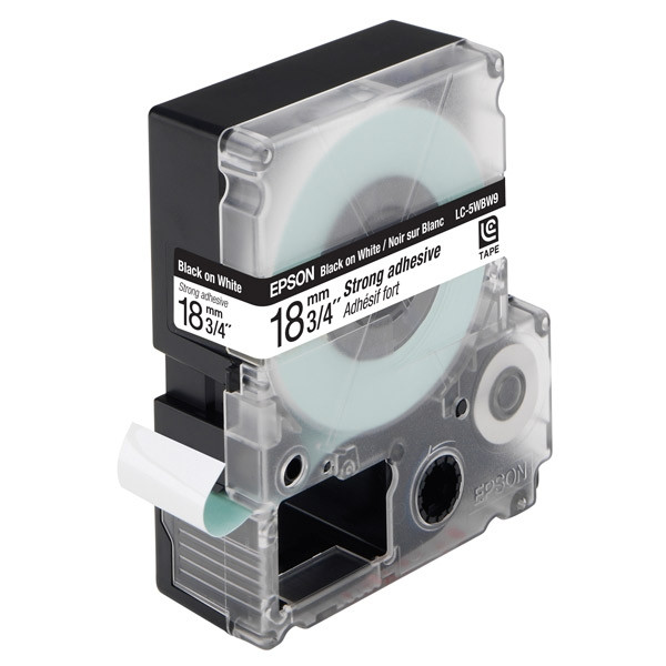 Epson LC-5WBW9 extra adhesive black on white tape, 18mm (original Epson) 083078 - 1