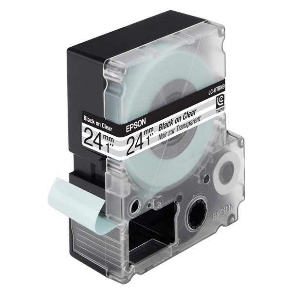 Epson LC-6TBN9 black on transparent tape, 24mm (original Epson) 083088 - 1