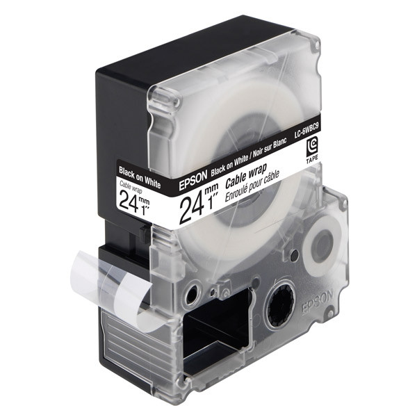 Epson LC-6WBC9 black on white cable tape, 24mm (original Epson) 083090 - 1