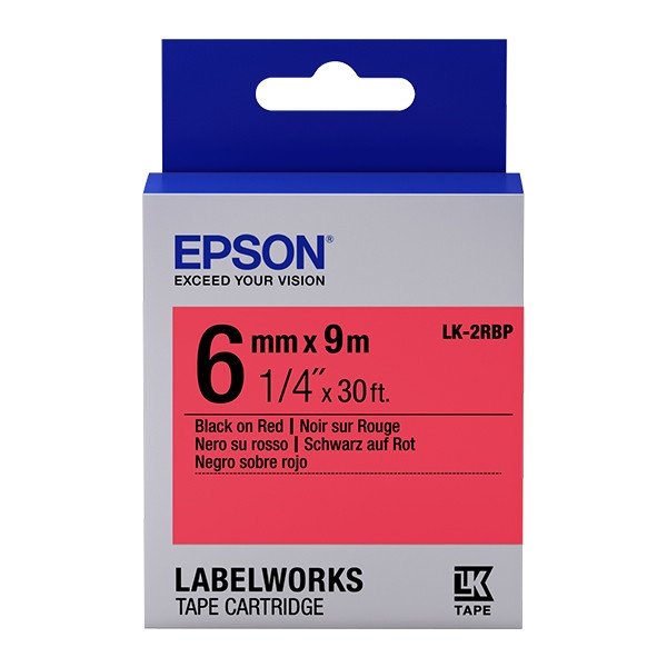 Epson LK-2RBP black on pastel red tape, 6mm (original) C53S652001 083158 - 1