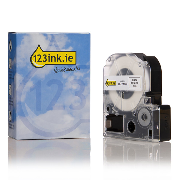 Epson LK-3WBN standard black on white tape, 9 mm (123ink version) C53S653003C 083179 - 1