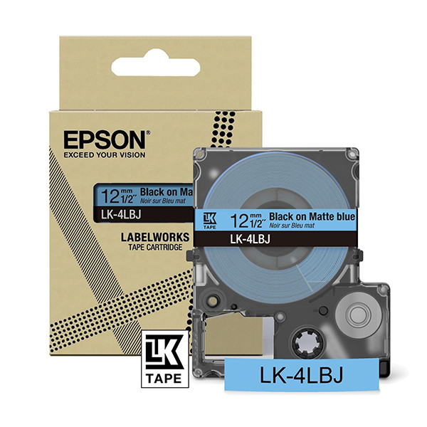Epson LK-4LBJ black on matte blue tape, 12mm (original Epson) C53S672080 084414 - 1