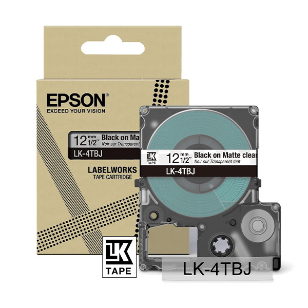 Epson LK-4TBJ black on transparent matte tape, 12mm (original Epson) C53S672065 084452 - 1