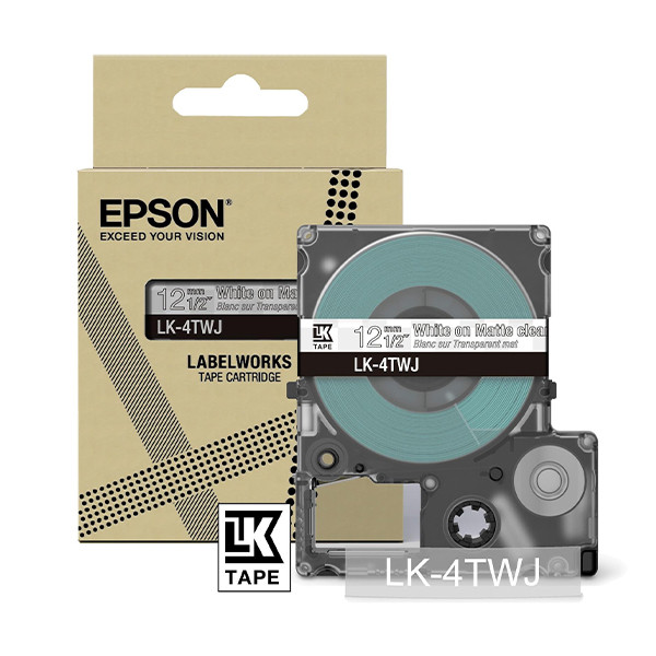 Epson LK-4TWJ white on transparent matte tape, 12mm (original Epson) C53S672068 084394 - 1