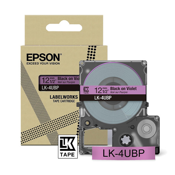 Epson LK-4UBP black on purple tape, 12mm (original Epson) C53S672101 084460 - 1