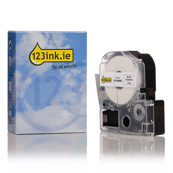 Epson LK-4WBN standard black on white tape, 12 mm (123ink version) C53S654021C 083199 - 1