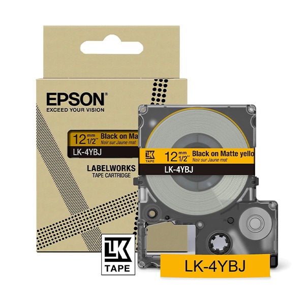 Epson LK-4YBJ black on yellow matte tape, 12mm (original Epson) C53S672074 084454 - 1