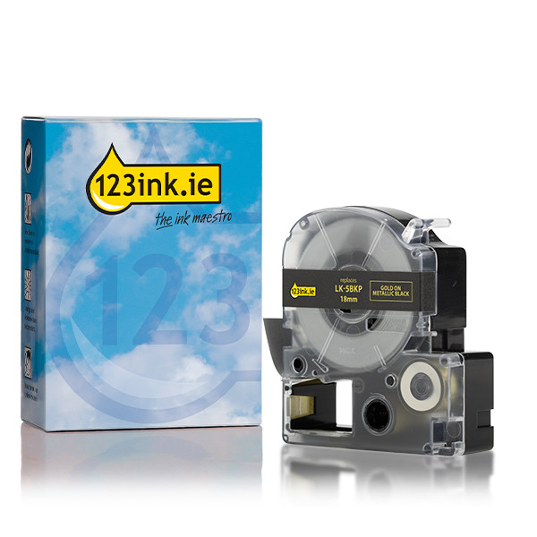 Epson LK-5BKP gold on metallic black tape, 18mm (123ink version) 084445 - 1