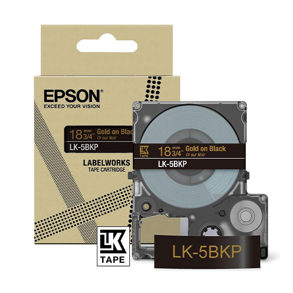 Epson LK-5BKP gold on metallic black tape, 18mm (original Epson) C53S672095 084444 - 1
