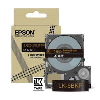 Epson LK-5BKP gold on metallic black tape, 18mm (original Epson) C53S672095 084444