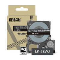 Epson LK-5BWJ white on black matte tape, 18mm (original Epson) C53S672083 084420